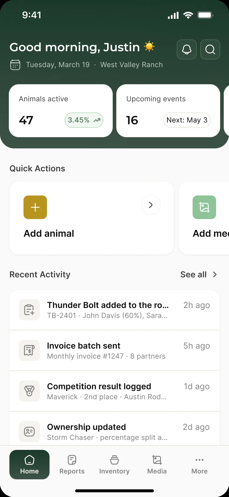 Buck Hub home screen on a phone